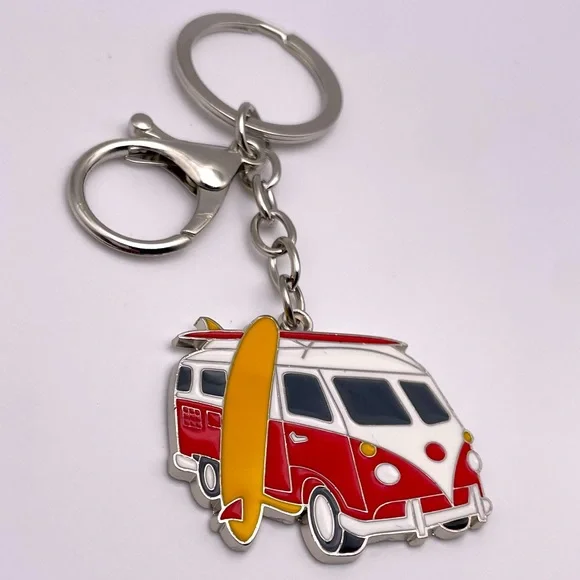 SURF’S UP | Red VW Bus | Bag Charm | Keychain (Brand New!) ✨ - Picture 5 of 11